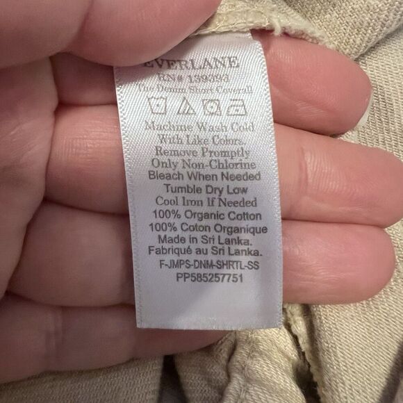 Everlane The Coverall Romper Size 14 Tan Short Sleeve Zip Front Utility Playsuit - Picture 9 of 11